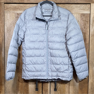 Stoic Grey Puffer‎ Jacket Unisex Size Medium